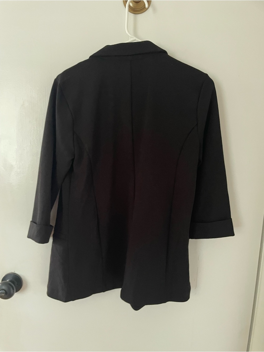 Women's Black Open-Front Blazer Jacket 3/4 Sleeves NWT - Picture 5 of 5